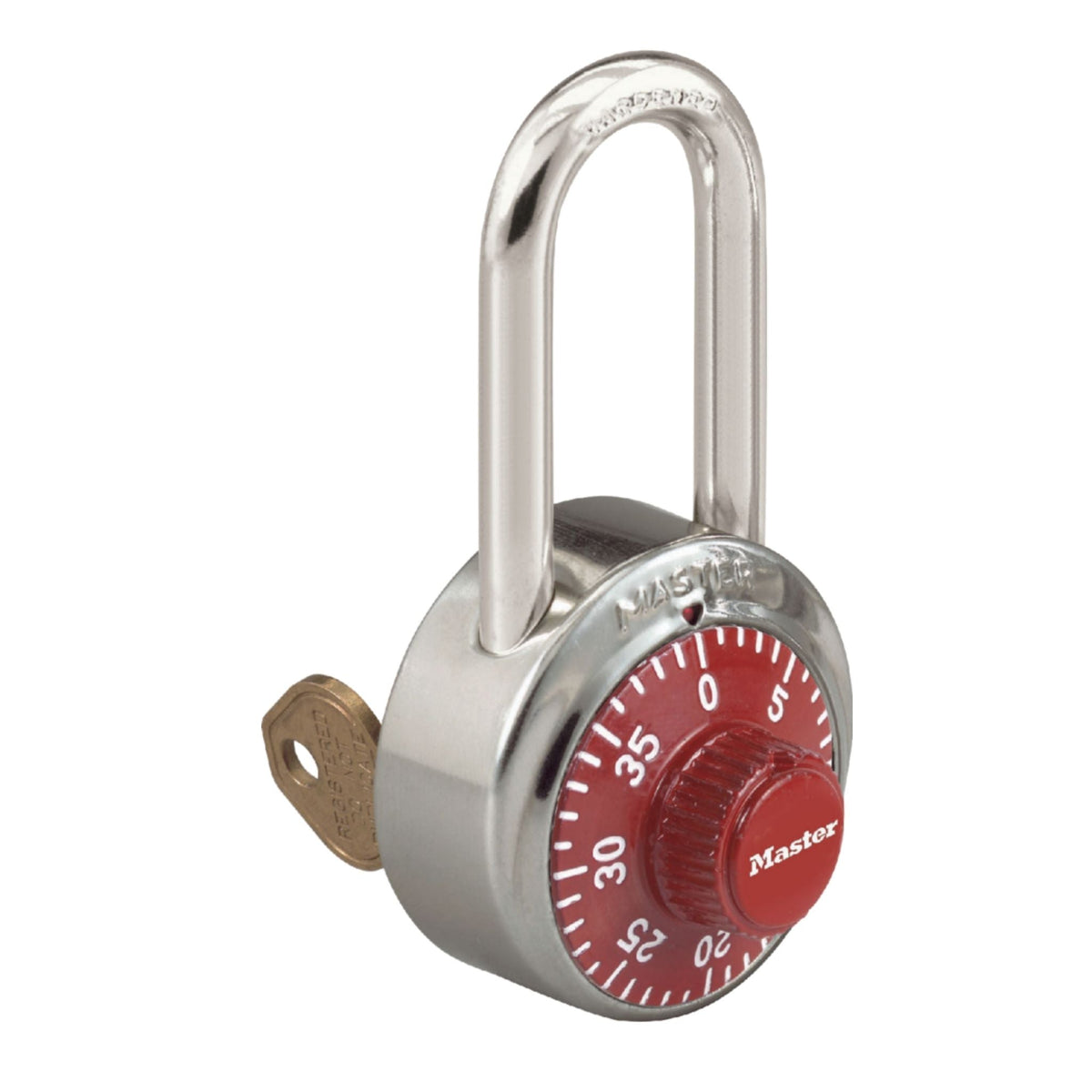 Master Lock 1525LF RED V15 Red Dial Locker Lock with Key Override - The Lock Source