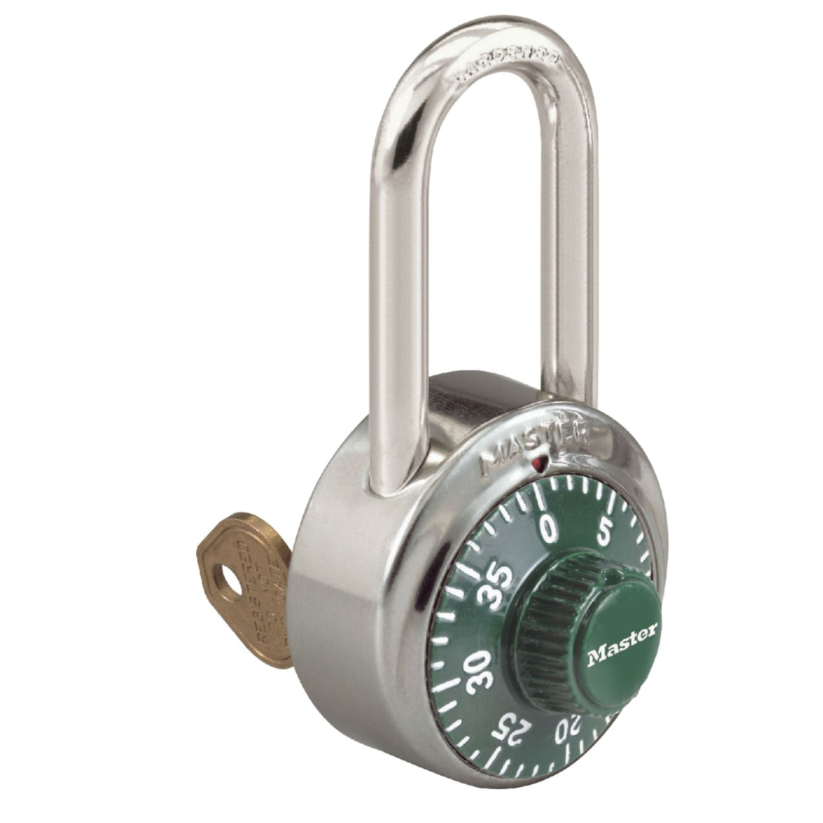 Master Lock 1525LH GRN V51 Green Dial Combination Locker Padlock with Key Override - The Lock Source