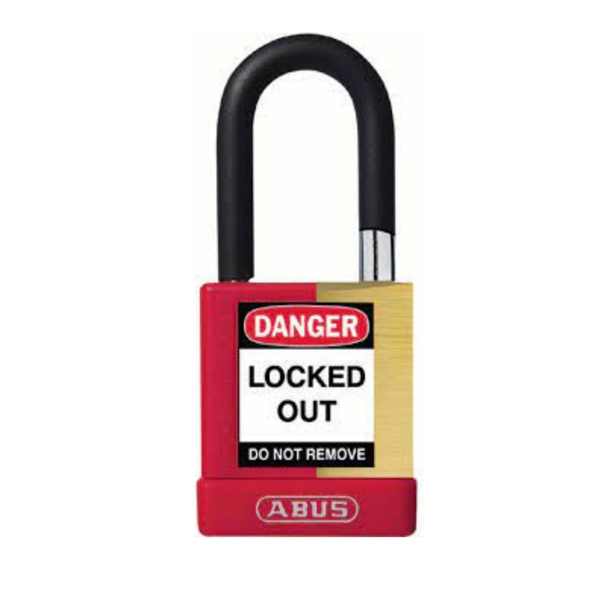 Abus 74M/40 KAX3 Red Insulated Brass Safety Padlock Keyed Alike in Set-of-3 Padlocks - The Lock Source