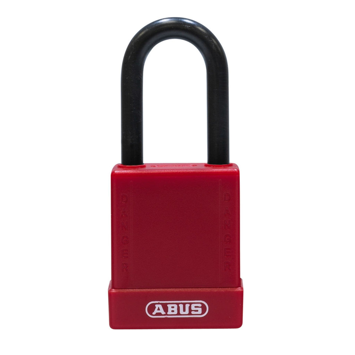 Abus 76PS/40 Red Safety Lock with Steel Shackle Covered by Plastic Sleeve - The Lock Source