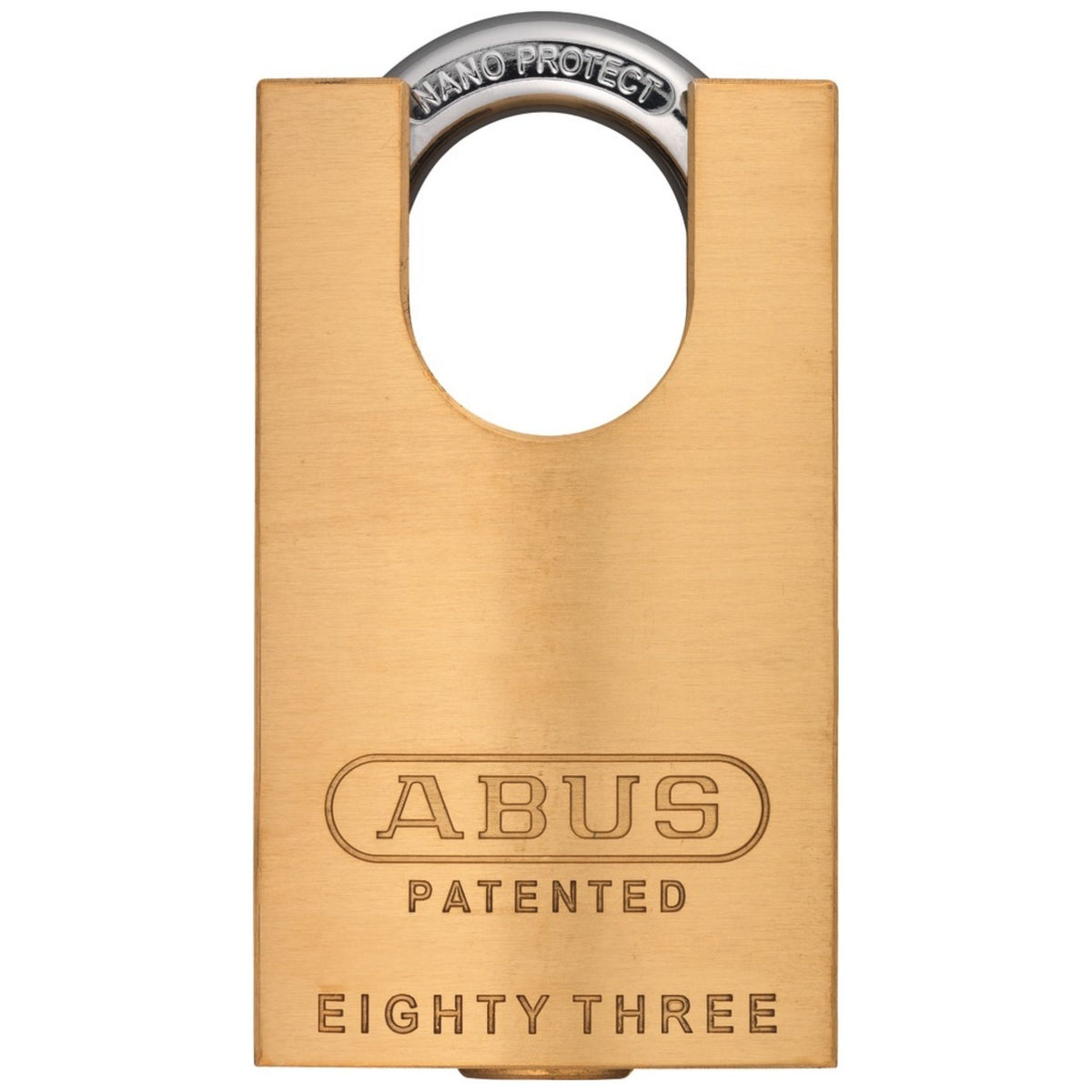 Abus 83CS/45-306 Brass Lock with Shackle Guard and Schlage 6-Pin C-Keyway - The Lock Source