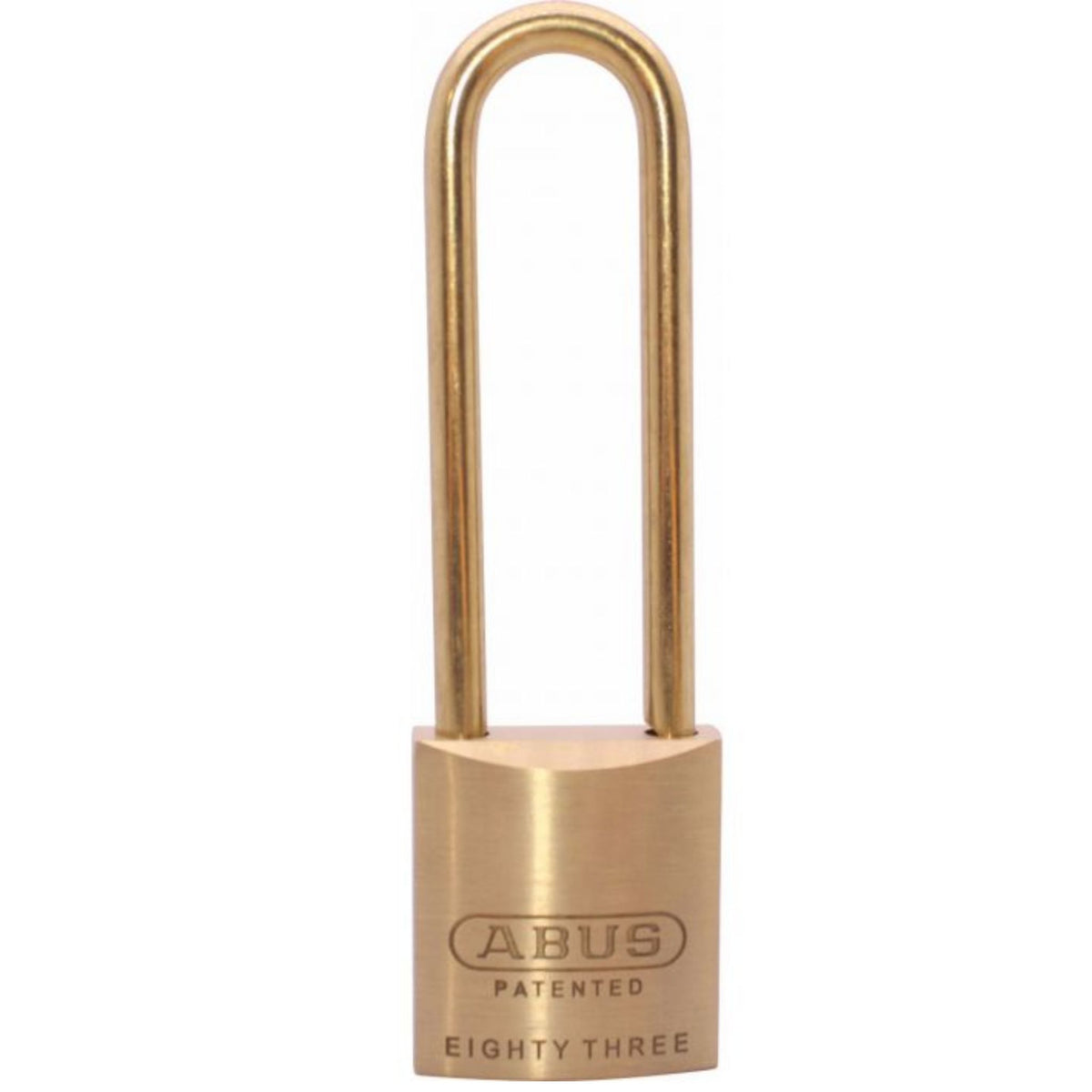 Abus 83/45-100 Brass Lock and Brass Shackle with Yale No. 8 Keyway and 4-Inch Shackle  - The Lock Source