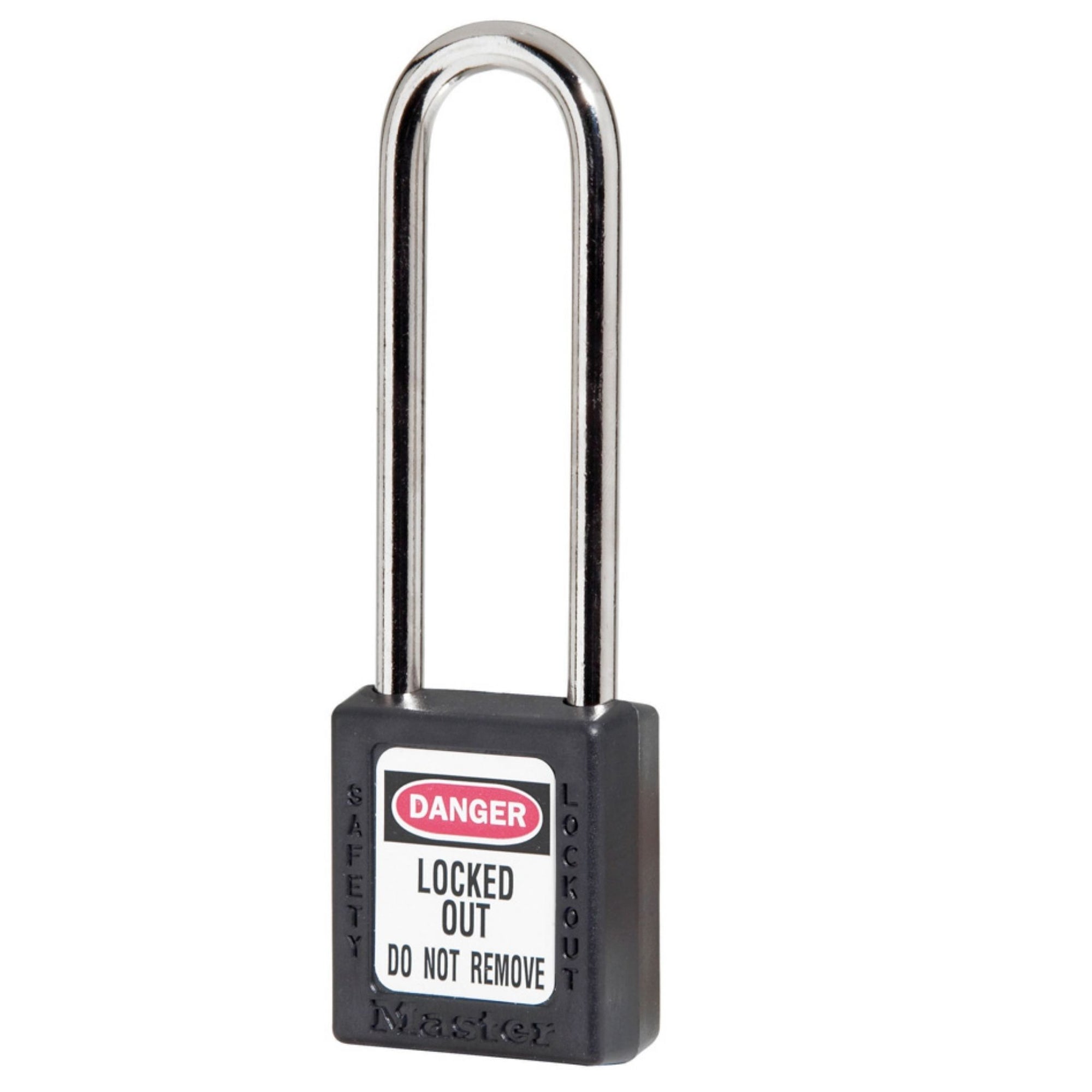 Master Lock 410MKLTBLK Black Plastic Safety Padlocks Master Keyed with 3-Inch Shackle - The Lock Source